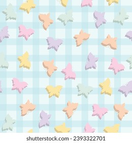 butterfly pattern in vector, with beautiful seamless geometric colors, for background wallpaper, fabric, wrapping paper etc.