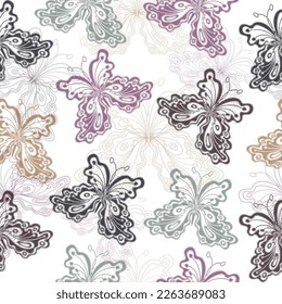 Butterfly pattern. Vector. Fashionable tones. Textiles, wallpaper, wrapping paper