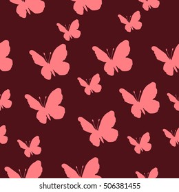 Butterfly pattern. Vector seamless pattern. Repeating background.