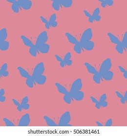 Butterfly pattern. Vector seamless pattern. Repeating background.