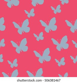 Butterfly pattern. Vector seamless pattern. Repeating background.