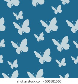 Butterfly pattern. Vector seamless pattern. Repeating background.