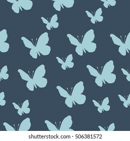 Butterfly pattern. Vector seamless pattern. Repeating background.