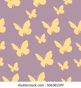 Butterfly pattern. Vector seamless pattern. Repeating background.