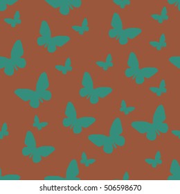 Butterfly pattern. Vector seamless pattern. Repeating background.