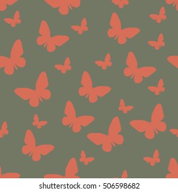Butterfly pattern. Vector seamless pattern. Repeating background.