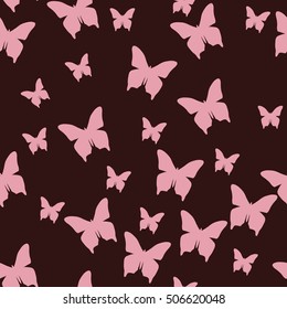 Butterfly pattern. Vector seamless pattern. Repeating background.