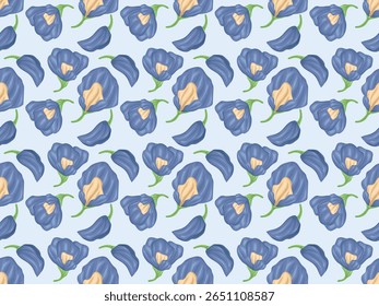 butterfly pea blue tea herbal floral petal violet organic purple flower blossom tropical element art