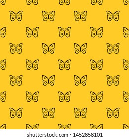 Butterfly peacock eye pattern seamless vector repeat geometric yellow for any design