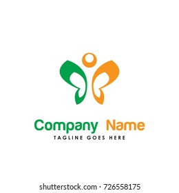 butterfly people logo vector