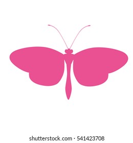 butterfly pink silhouette icon image vector illustration design 