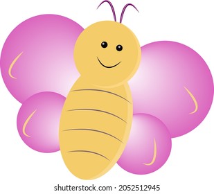 butterfly with pink wings vector insect