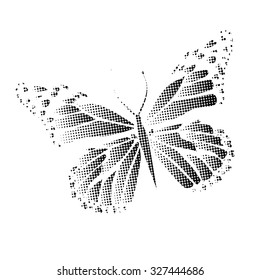 Butterfly of points. Vector