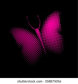 Butterfly of points. Vector