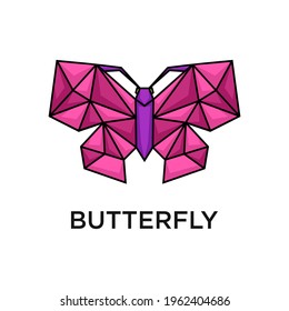 Butterfly with polygon style design vector template