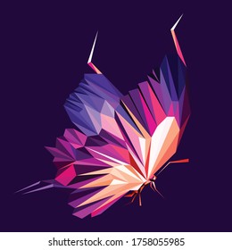 Butterfly polygonal illustration, creative design.