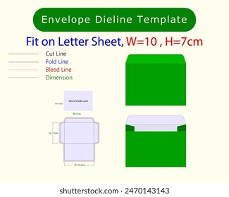 Butterfly Popup Envelope W 7.2, H 10.2cm Dieline Template. Design Editable Vectoe File