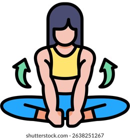 Butterfly Pose Icon Lineal Color Vector Illustration