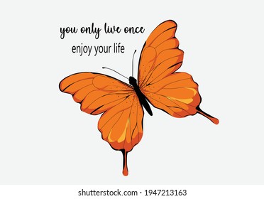 butterfly positive quote fashion slogan watercolor motivation stationery,decorative,phone case ,social media,self-improvement design for t shirts, prints, posters, stickers, frames etc