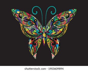 Butterfly printed in different colors 