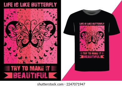 Butterfly print-ready t shirt design 
