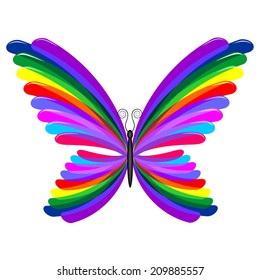 Butterfly Psychedelic Rainbow Colors