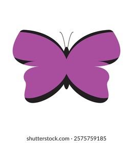 butterfly purple color icon vector