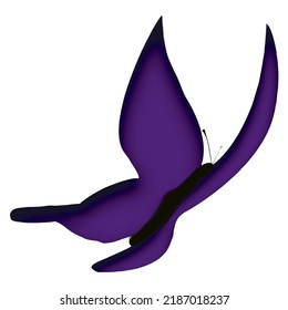butterfly purple indigo insect animal vector minimalistic 3d art illustration image design pattern flapping wings beautiful tiny delicate  caterpillar creature metamorphosis change growth symbol    