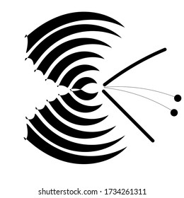 butterfly, radio wave, technology butterfly, abstraction

