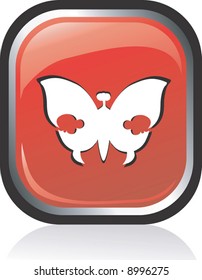 butterfly in red background with black border	