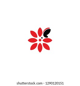 butterfly red flower