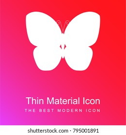 Butterfly red and pink gradient material white icon minimal design