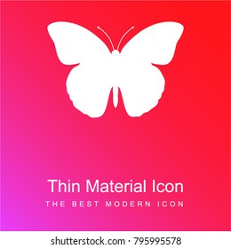 Butterfly red and pink gradient material white icon minimal design