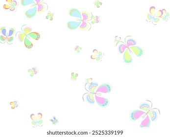 Butterfly repeat pattern background, seamless colorful spring pattern. Random butterfly silhouettes