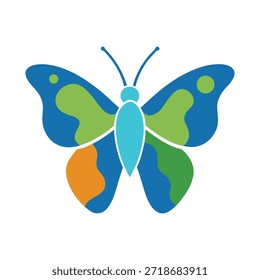 Mariposa que representa la conciencia climática adecuada para campañas ambientales, marca de sostenibilidad y proyectos educativos creativos