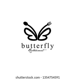 butterfly restaurant logo design
