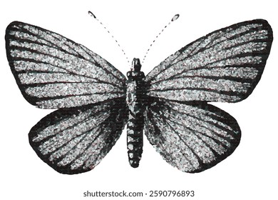 Butterfly Retro halftone collage elements, halftone effect design.