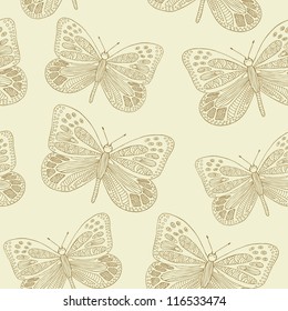 butterfly retro seamless pattern