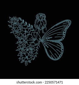 Butterfly Rhinestone design vector file.