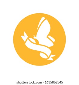 Butterfly and ribbon design of Zero discrimination day awareness help support campaign love life care and solidarity theme Vector illustration