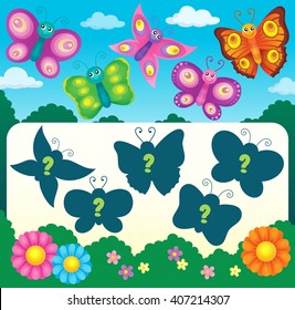 Imagen 3 del tema del acertijo de la mariposa - ilustración vectorial eps10.