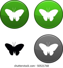 Butterfly round buttons. Black icon included.