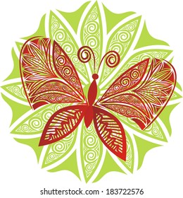 Butterfly round pattern nature design element vector illustration