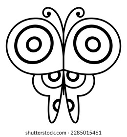 Mariposa con patrones redondos sobre las alas.