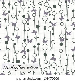 butterfly and rounds  seamless pattern can be used for wallpaper, website background, textile printing