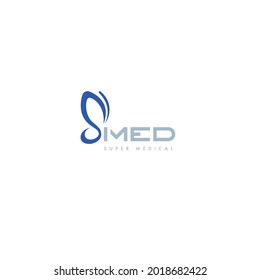 Butterfly, S monogram, logo. Reduction (Super Medicine)