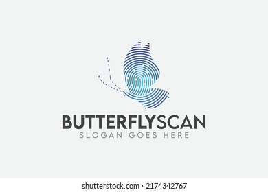 Butterfly Scan Technology Logo vector Element. Animal Technology Logo Template