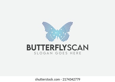 Butterfly Scan Technology Logo vector Element. Animal Technology Logo Template