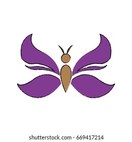 butterfly scroll ornament pattern. antique style decorative design element.