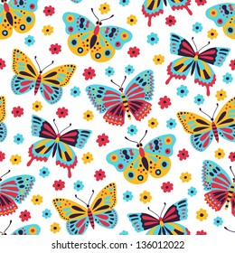 Butterfly Seamless Background Stock Vector (Royalty Free) 136012022 ...